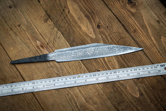 Handcrafted Pattern Welded Viking/Anglo-Saxon Seax knife blade – Historical Reproduction from Pitstone Forge